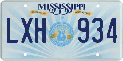 MS license plate LXH934