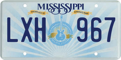MS license plate LXH967