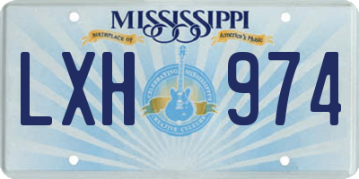 MS license plate LXH974
