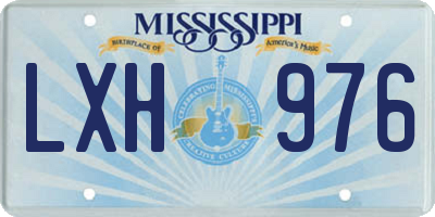MS license plate LXH976