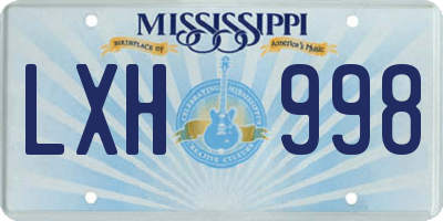 MS license plate LXH998