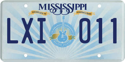 MS license plate LXI011