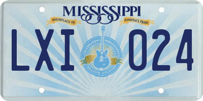 MS license plate LXI024
