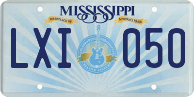MS license plate LXI050