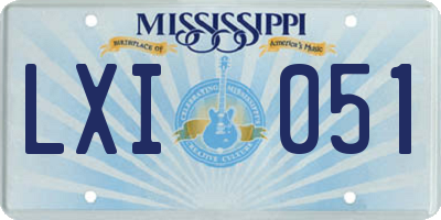 MS license plate LXI051