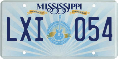 MS license plate LXI054