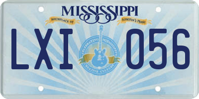 MS license plate LXI056