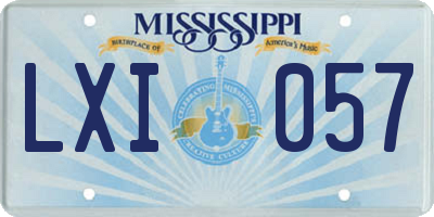MS license plate LXI057