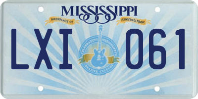 MS license plate LXI061