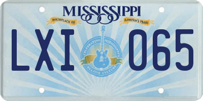 MS license plate LXI065