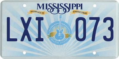 MS license plate LXI073