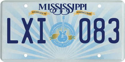 MS license plate LXI083