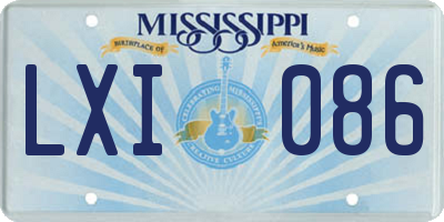 MS license plate LXI086