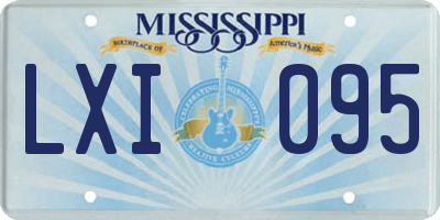 MS license plate LXI095