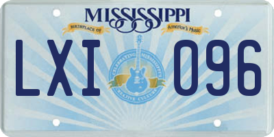 MS license plate LXI096