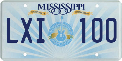 MS license plate LXI100