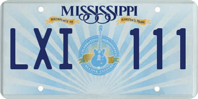 MS license plate LXI111