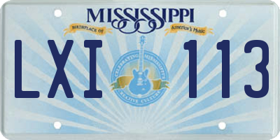 MS license plate LXI113