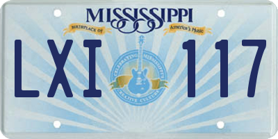 MS license plate LXI117