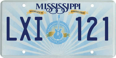 MS license plate LXI121