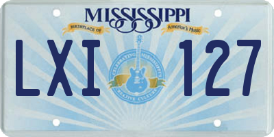 MS license plate LXI127