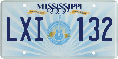MS license plate LXI132