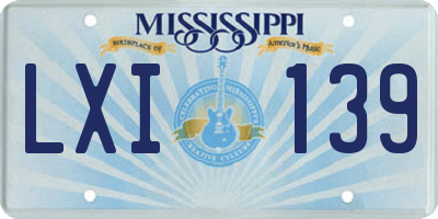 MS license plate LXI139