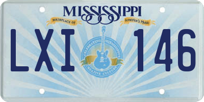 MS license plate LXI146