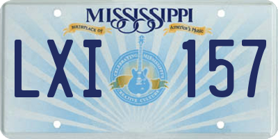 MS license plate LXI157