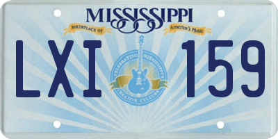 MS license plate LXI159