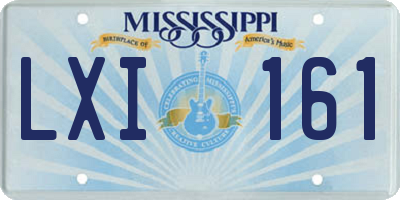 MS license plate LXI161