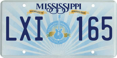 MS license plate LXI165