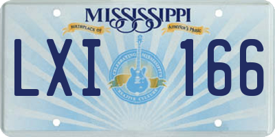 MS license plate LXI166