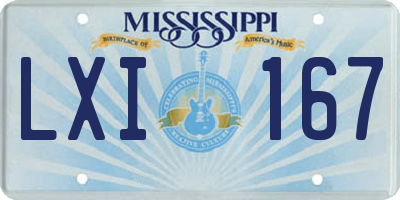 MS license plate LXI167