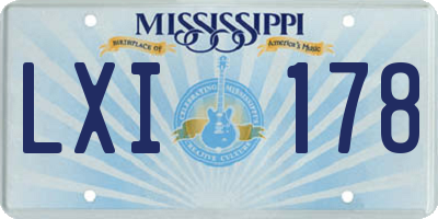 MS license plate LXI178