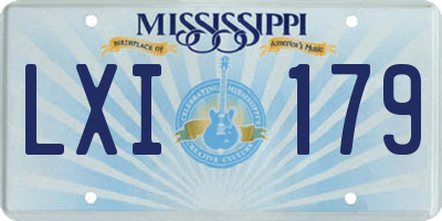 MS license plate LXI179