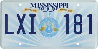 MS license plate LXI181