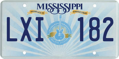 MS license plate LXI182