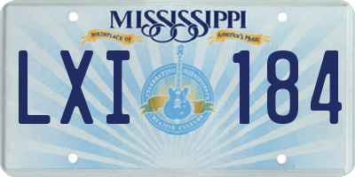 MS license plate LXI184