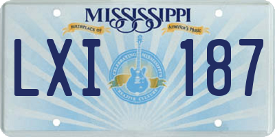 MS license plate LXI187