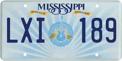 MS license plate LXI189