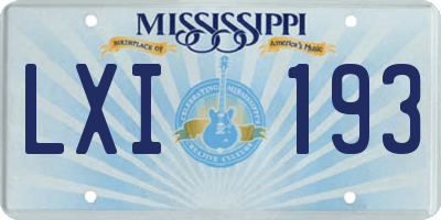 MS license plate LXI193