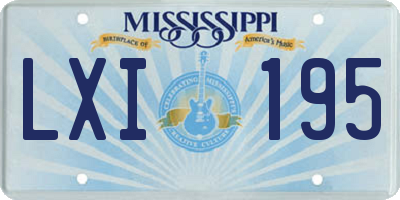 MS license plate LXI195