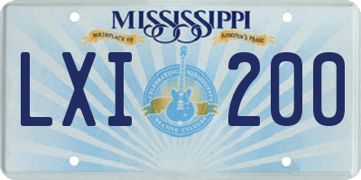 MS license plate LXI200