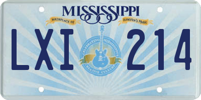 MS license plate LXI214