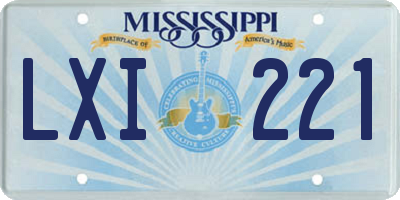 MS license plate LXI221
