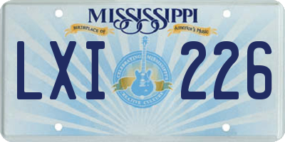 MS license plate LXI226