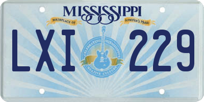 MS license plate LXI229