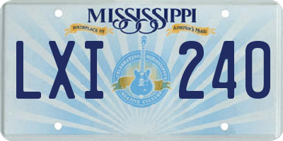 MS license plate LXI240