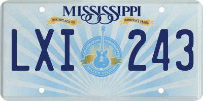MS license plate LXI243